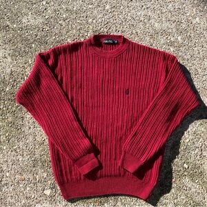 Nautica Deep red ribbed sweater